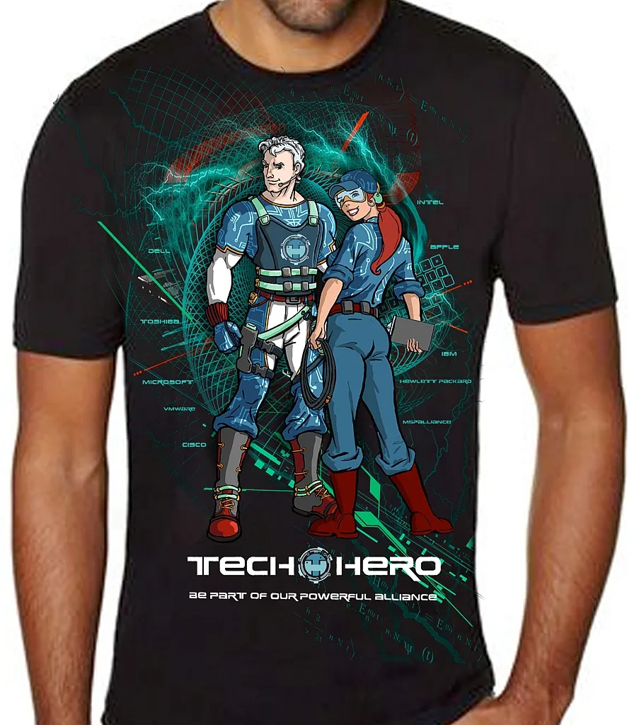Illustrated Tech Hero characters representing Tech Hero's approachable, expert IT and cloud computing team.